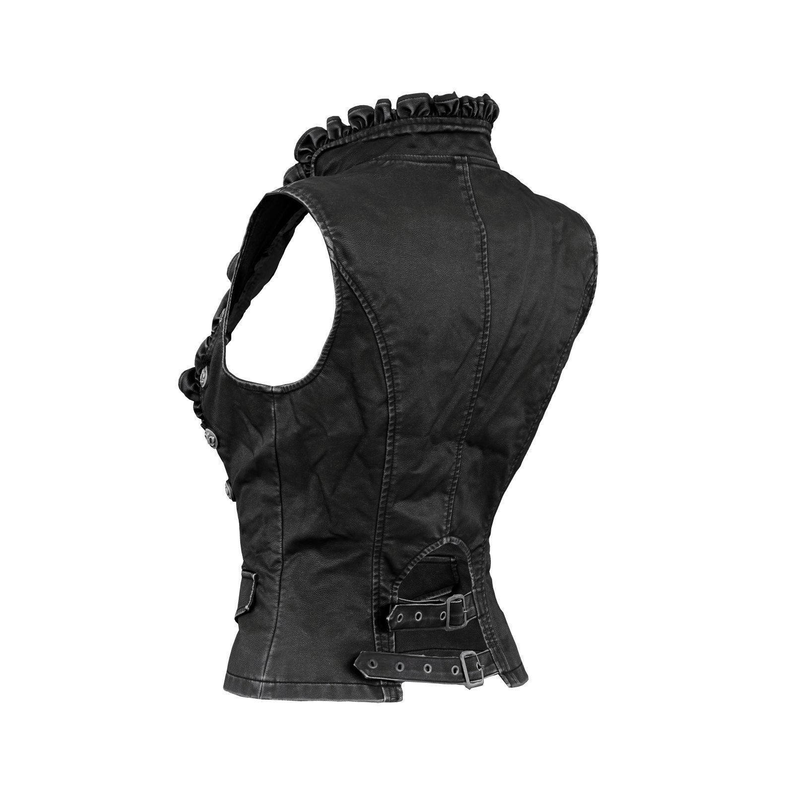 Frils Leather Vest 3D model_3