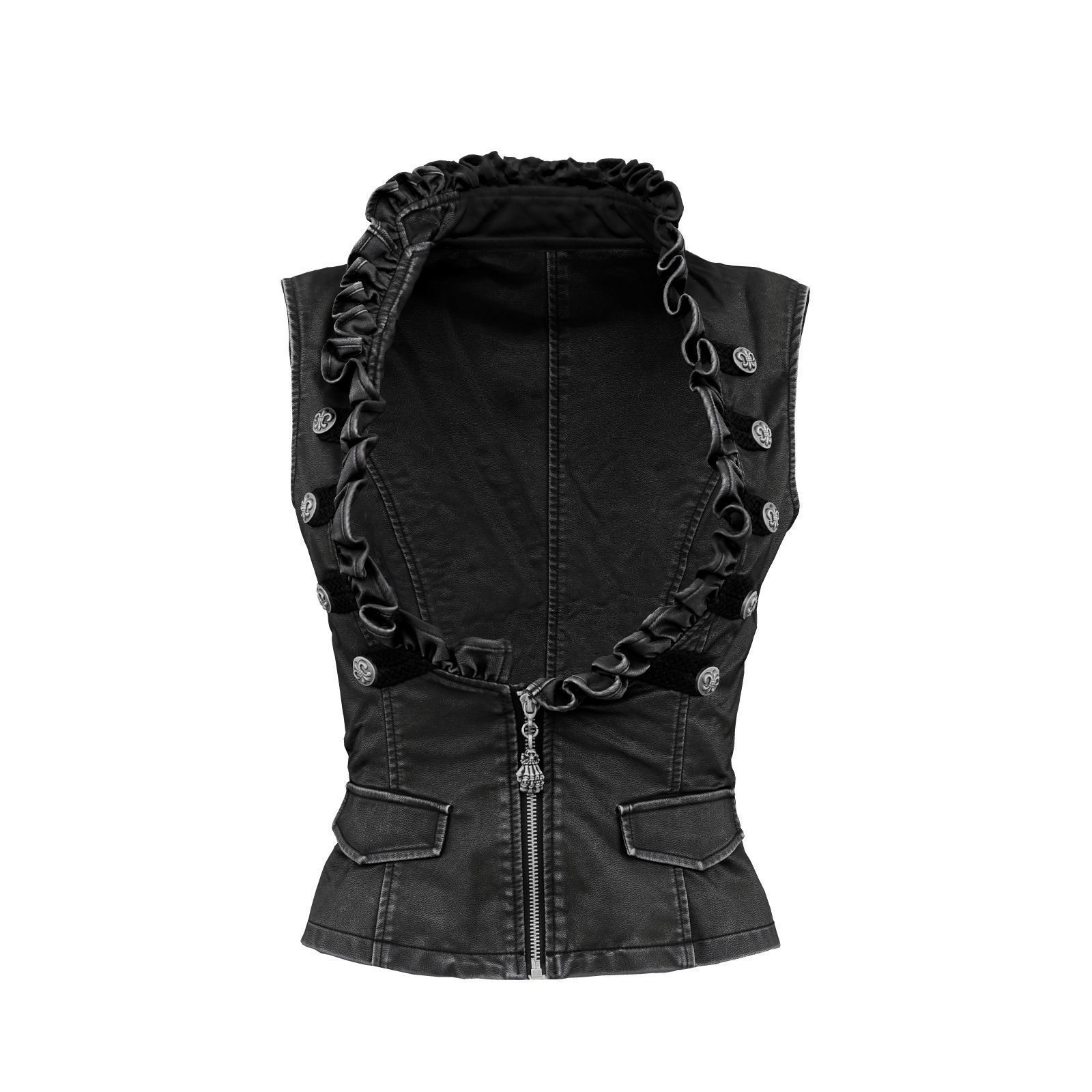 Frils Leather Vest 3D model_1