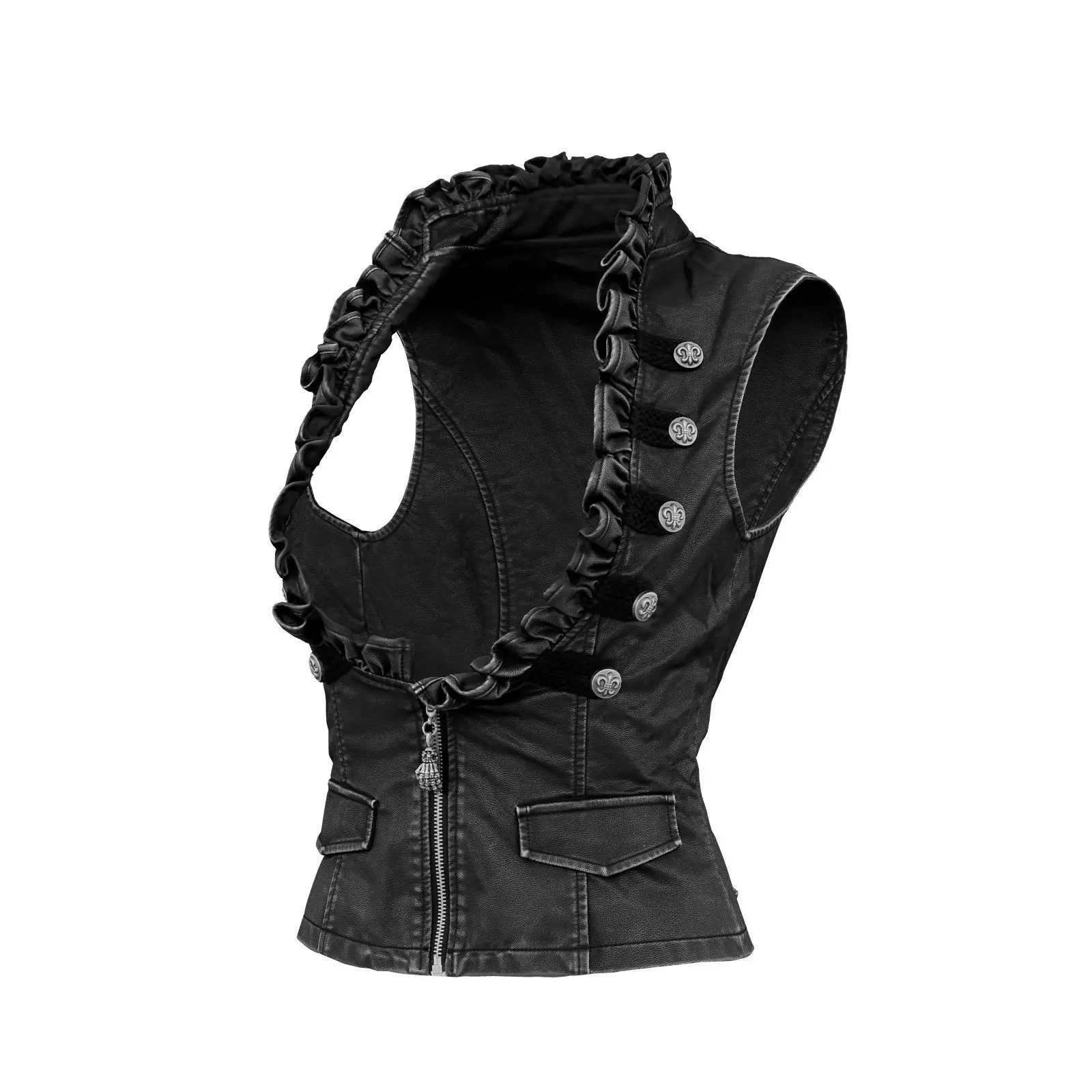 Frils Leather Vest 3D model_0