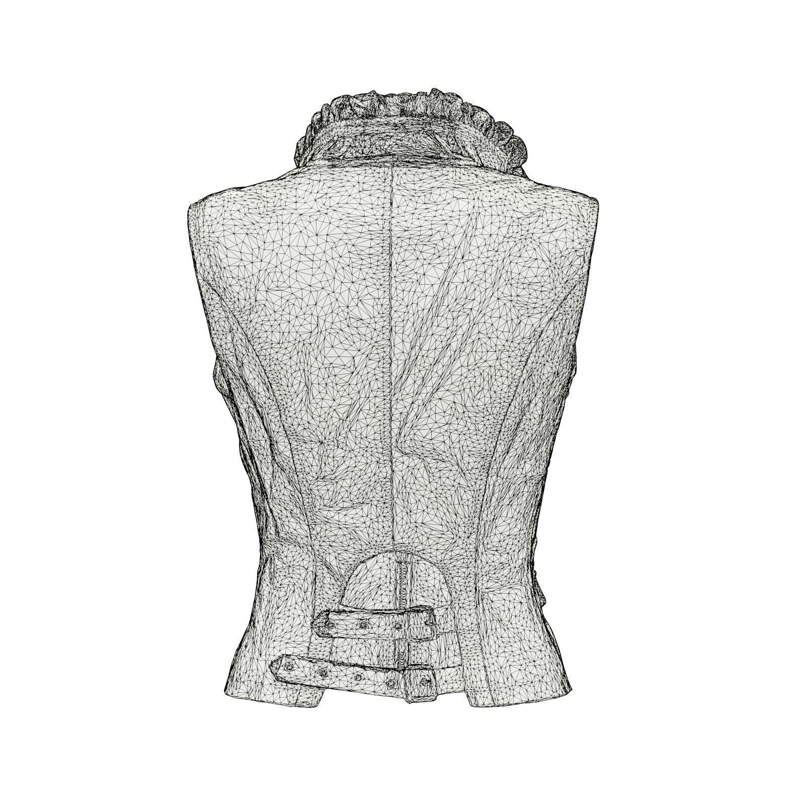 Frils Leather Vest 3D model_7