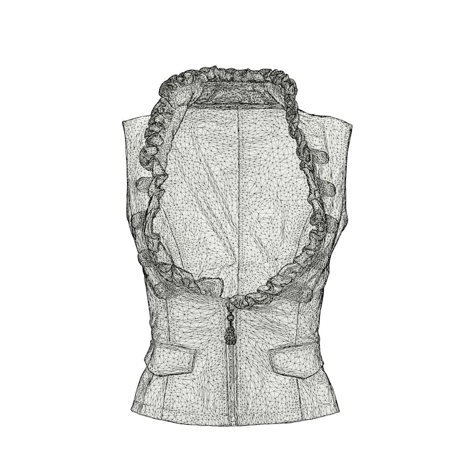Frils Leather Vest 3D model_6