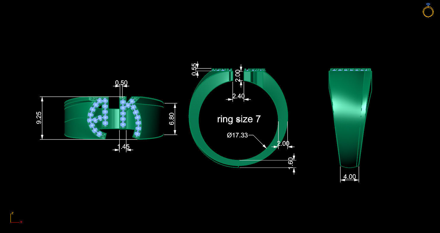 Initial ring AK 3D print model_11