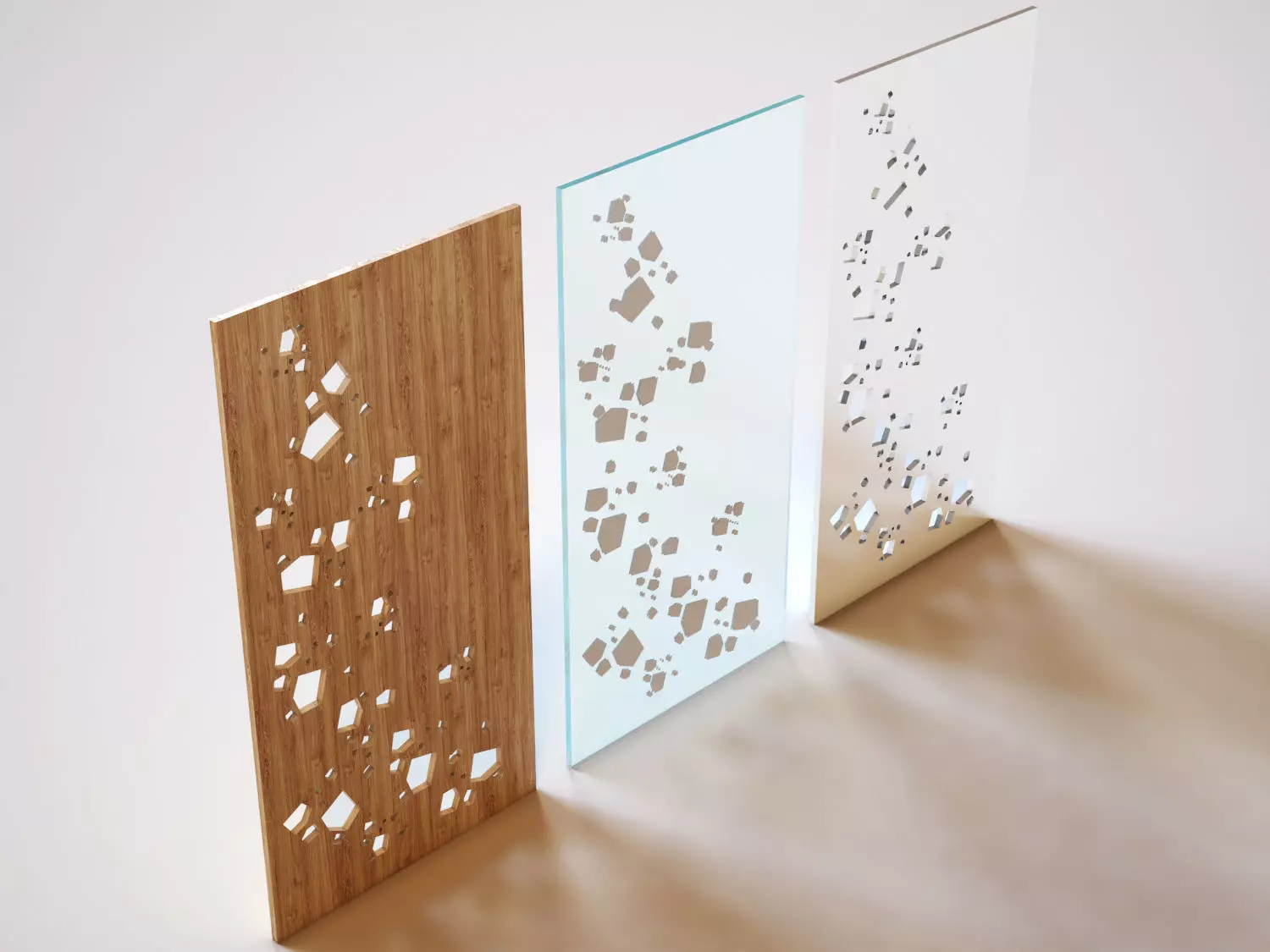 Partition three metal panels 3D model