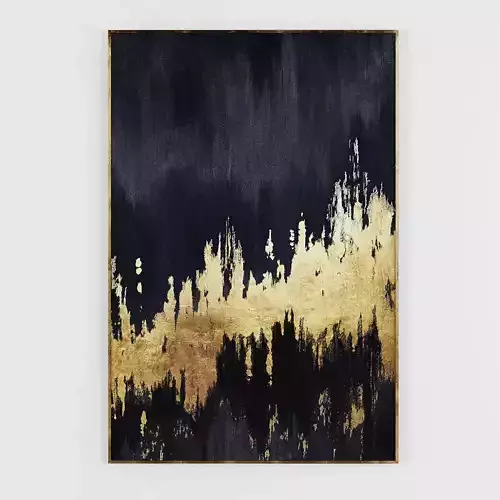 Pictures125 gold and abstract painting Low-poly 3D model