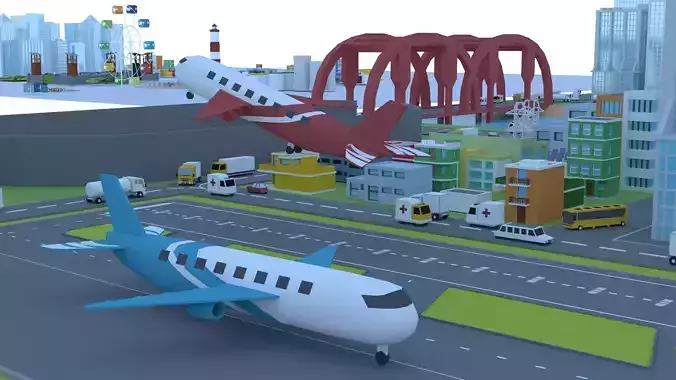 Low Poly 3D Urban City  Model Pack Half Price Promo