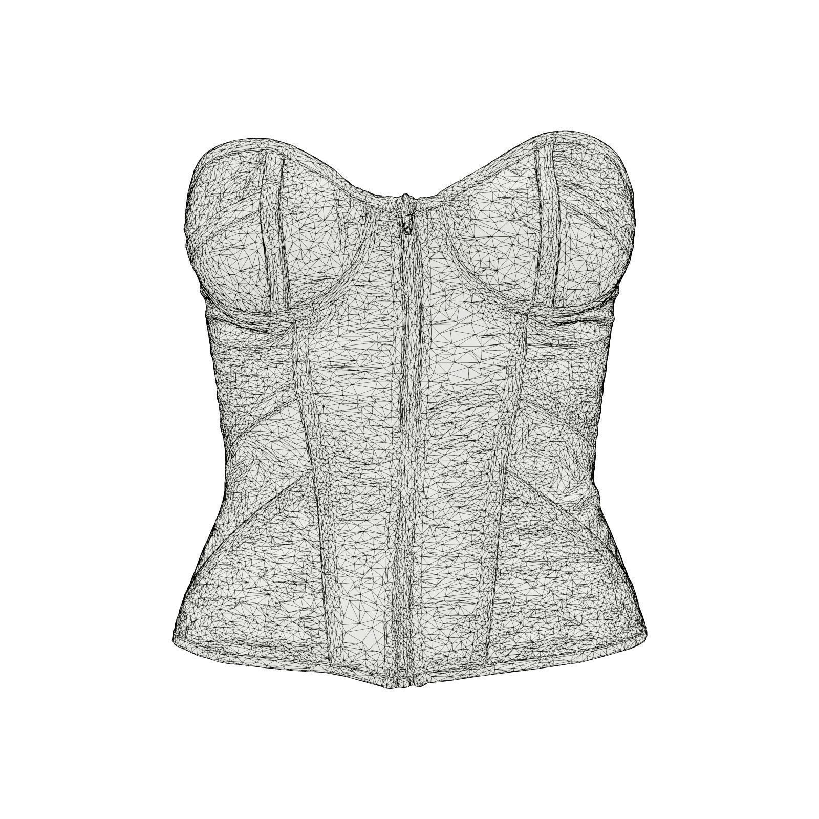 Gold Corset 3D model_6