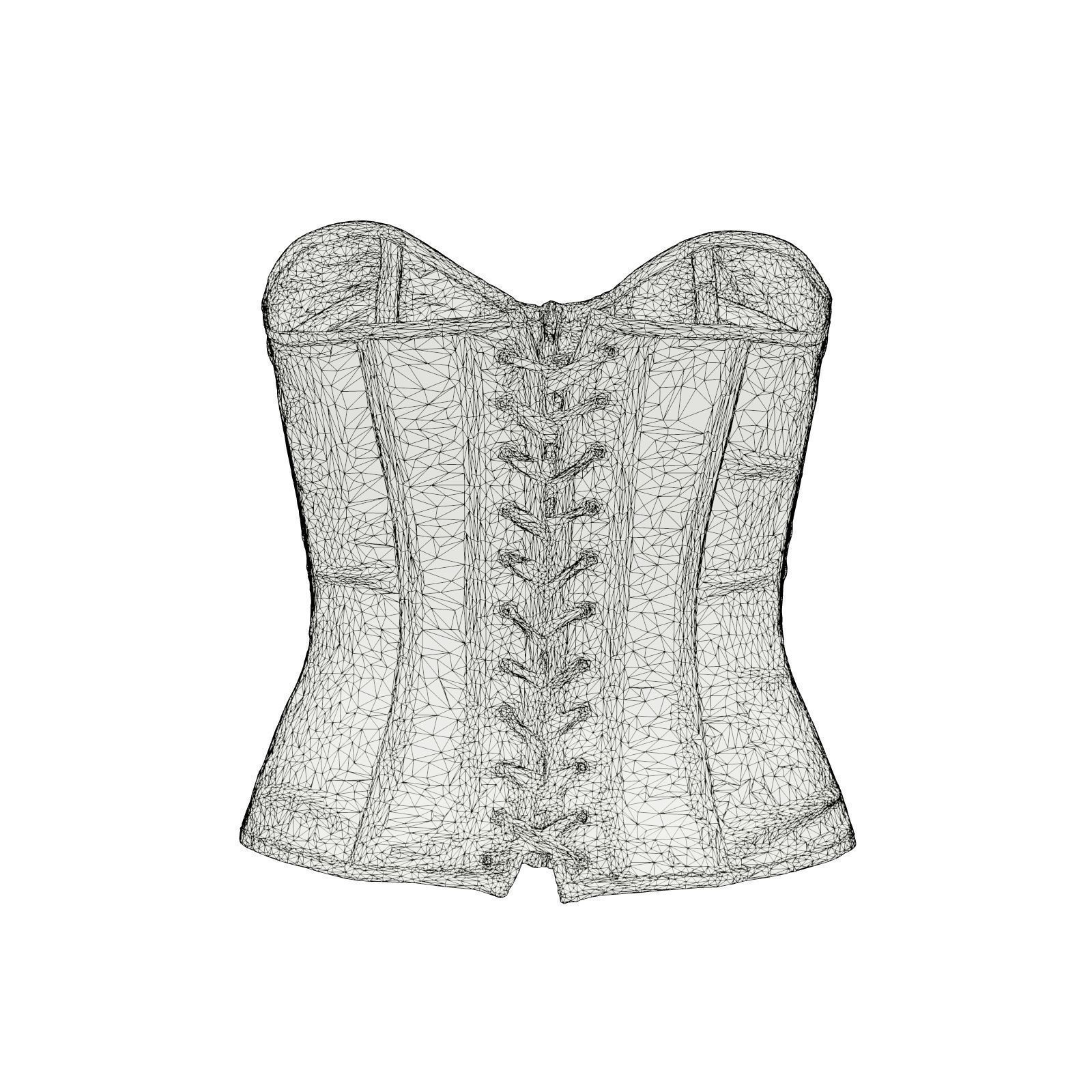 Gold Corset 3D model_7