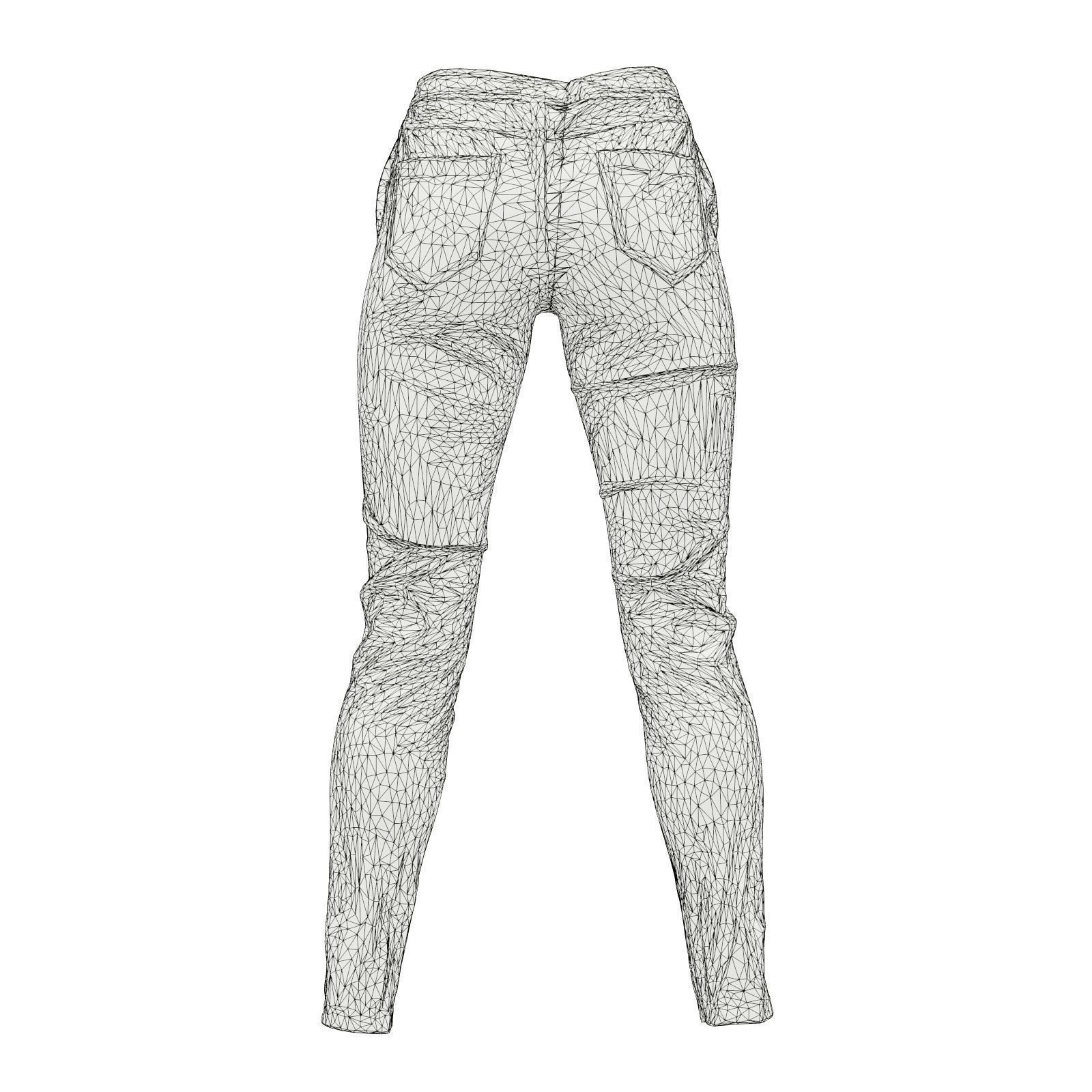 Full Front Laced Leather Pants 3D model_9