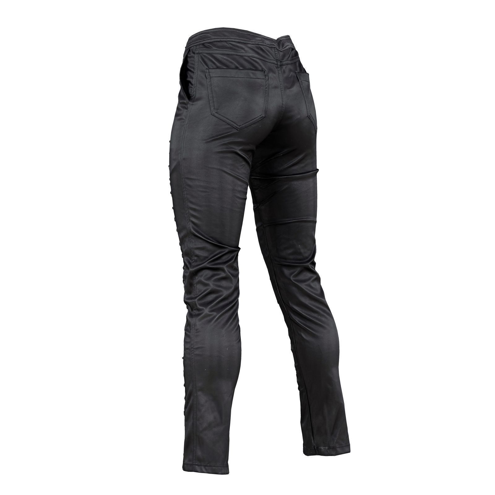 Full Front Laced Leather Pants 3D model_5