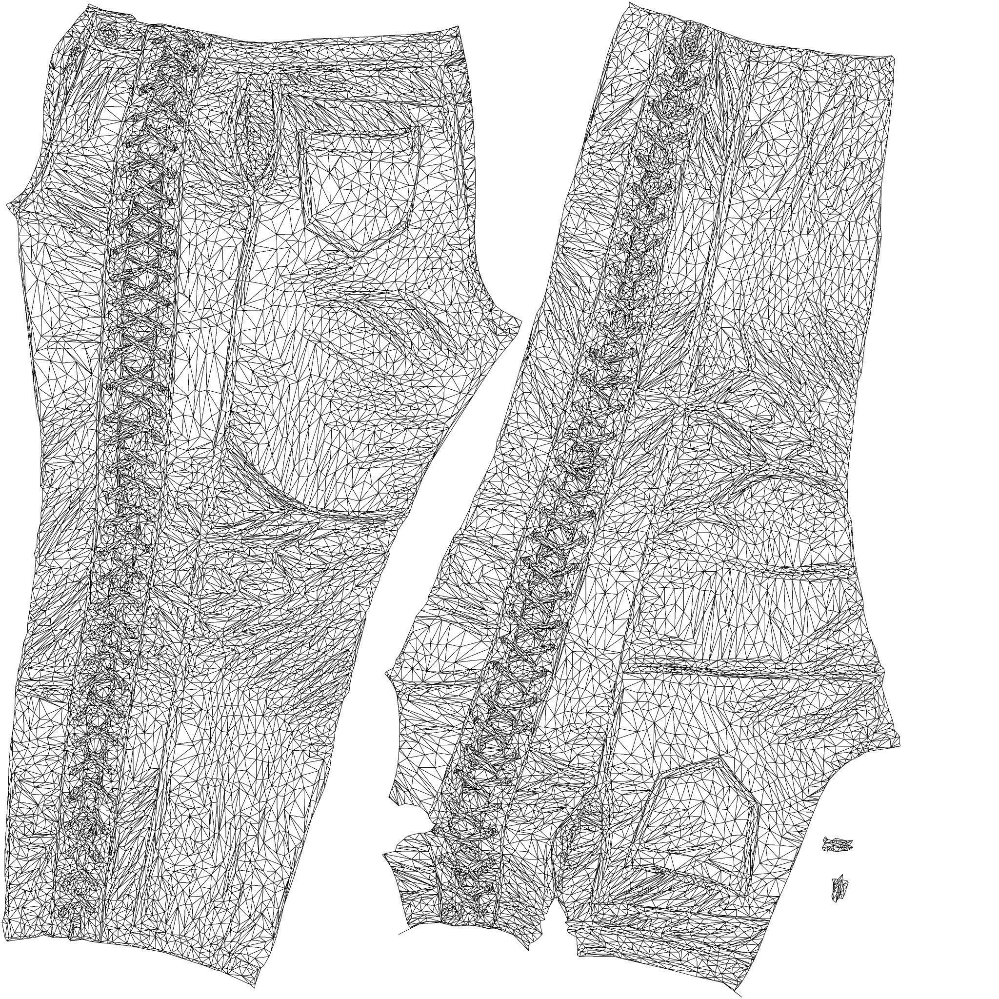 Full Front Laced Leather Pants 3D model_10