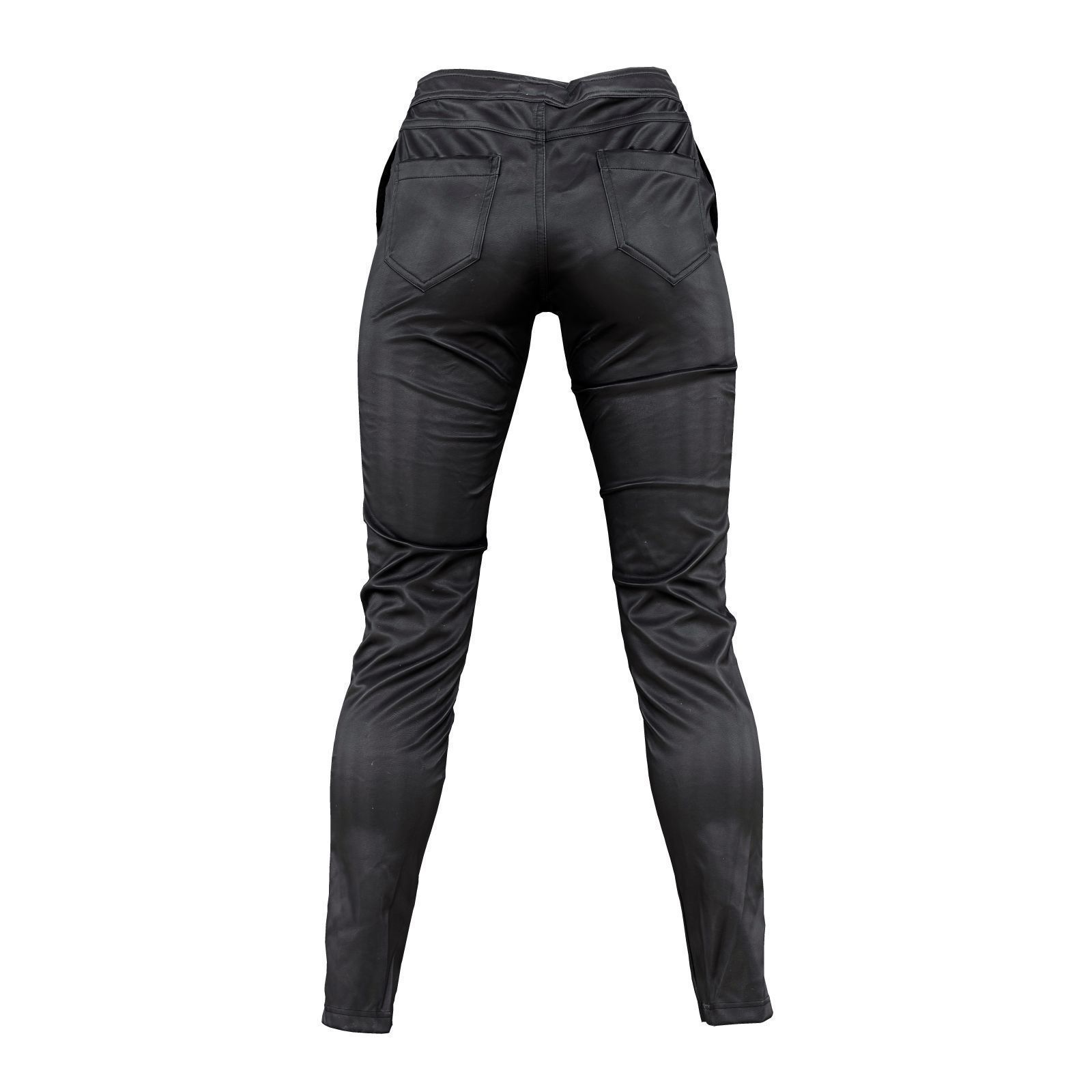 Full Front Laced Leather Pants 3D model_4