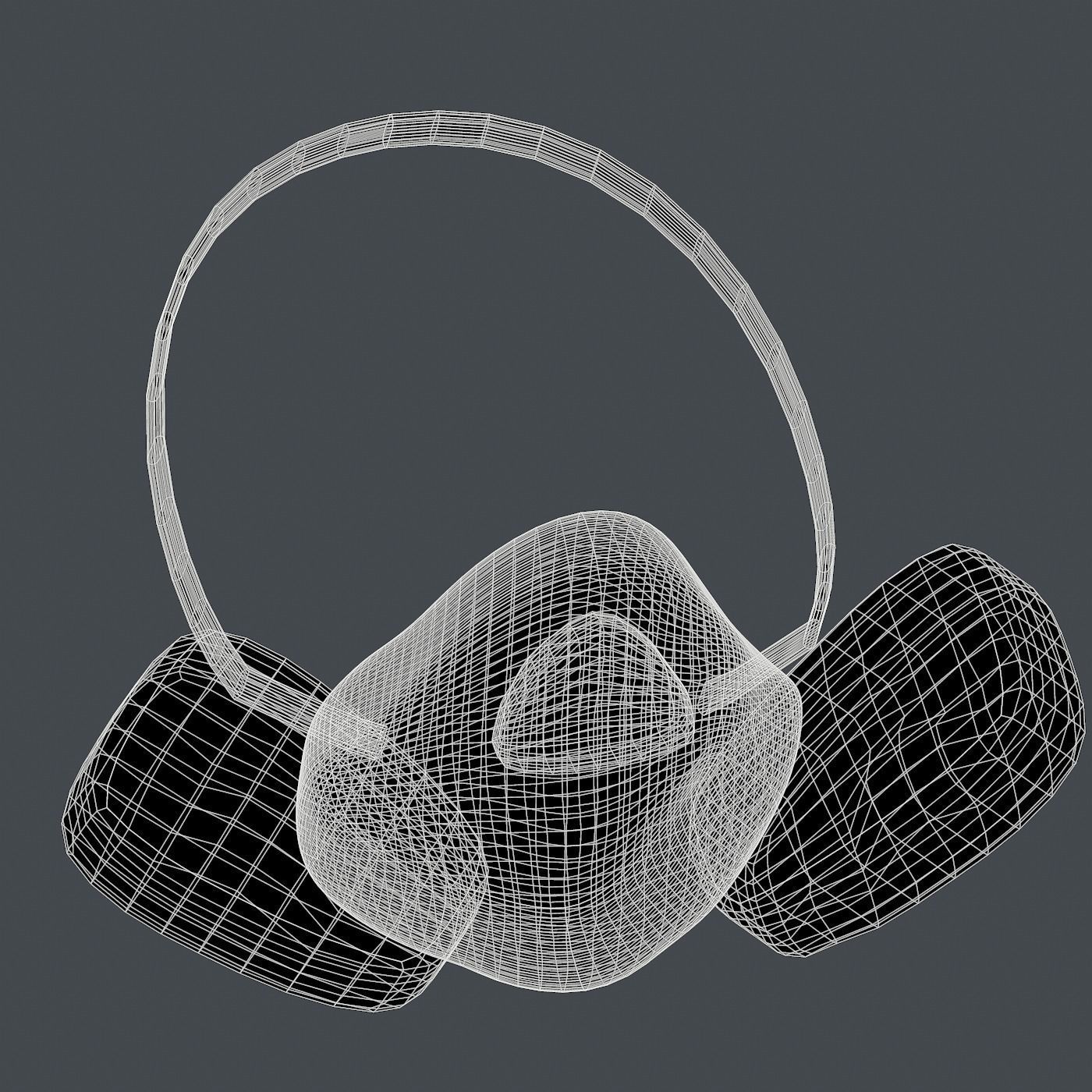 Gas mask helmet 3d model scifi Low-poly Low-poly 3D model Low-poly 3D model_7