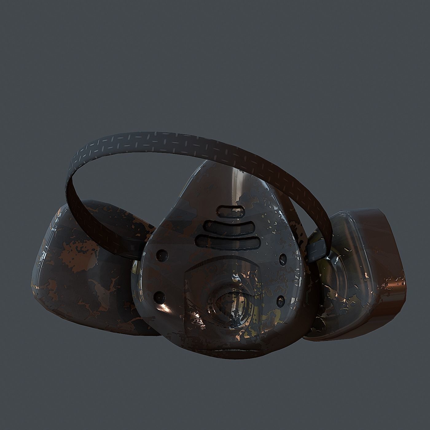 Gas mask helmet 3d model scifi Low-poly Low-poly 3D model Low-poly 3D model_4