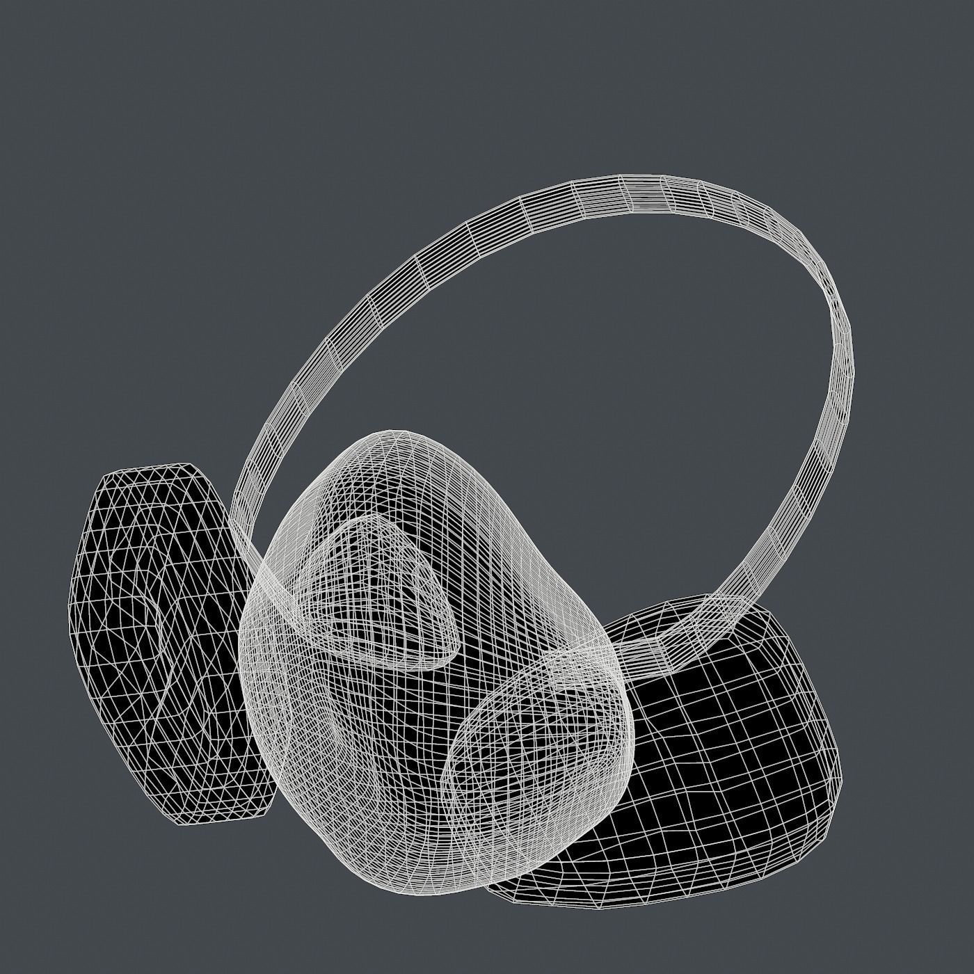 Gas mask helmet 3d model scifi Low-poly Low-poly 3D model Low-poly 3D model_6