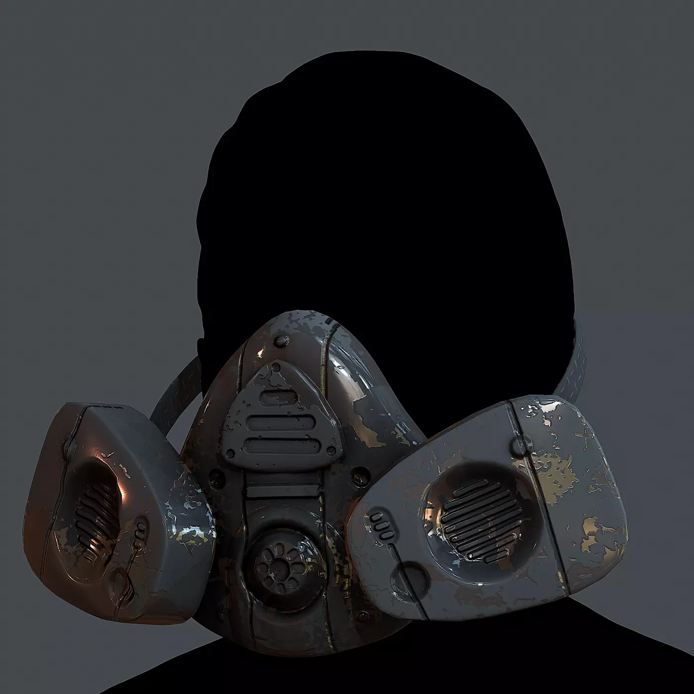 Gas mask helmet 3d model scifi Low-poly Low-poly 3D model Low-poly 3D model_0