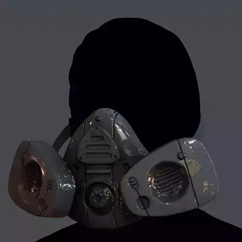 Gas mask helmet 3d model scifi Low-poly Low-poly 3D model