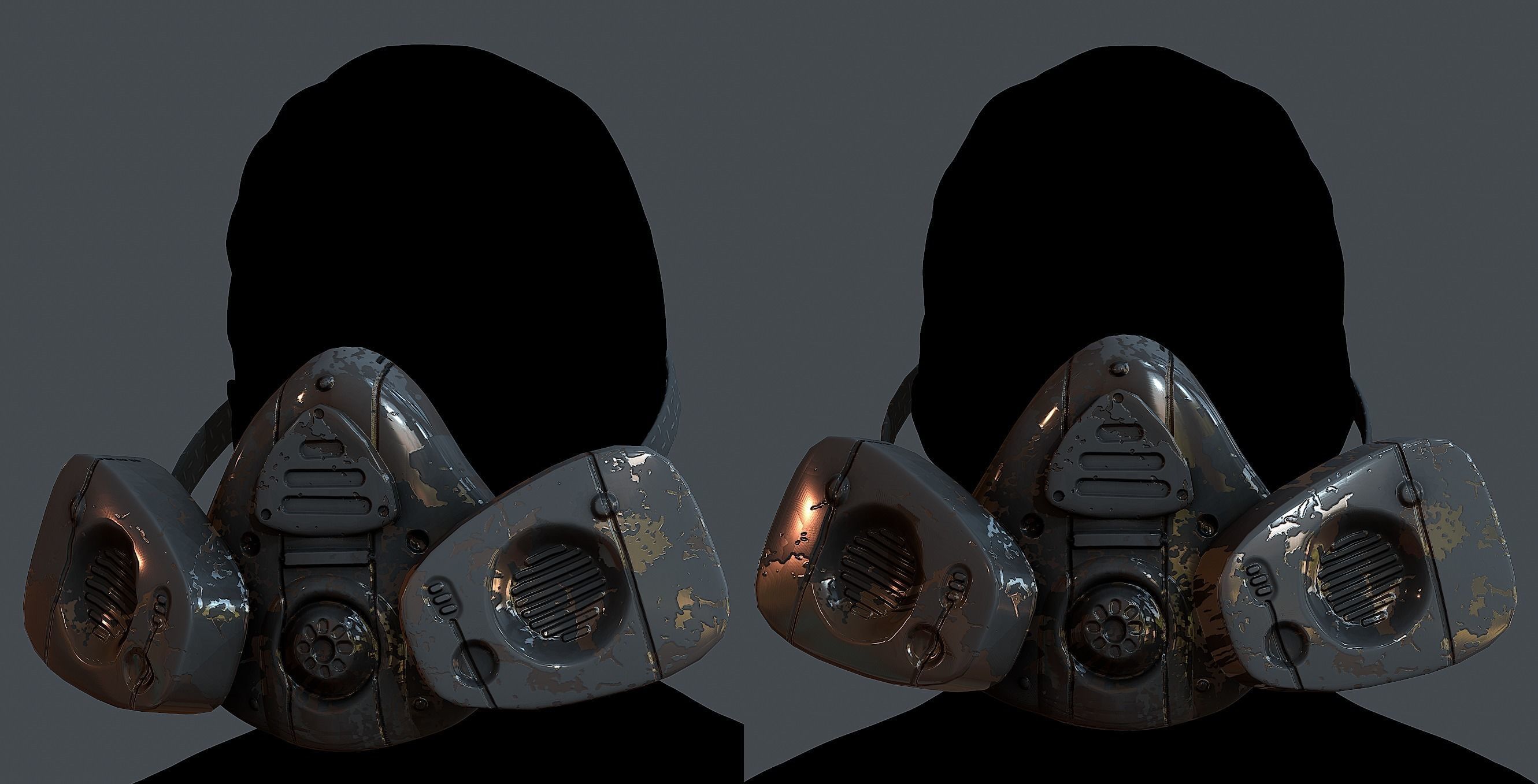 Gas mask helmet 3d model scifi Low-poly Low-poly 3D model Low-poly 3D model_1