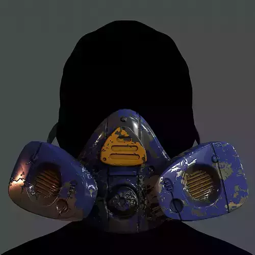 Gas mask helmet 3d model scifi Low-poly Low-poly 3D model