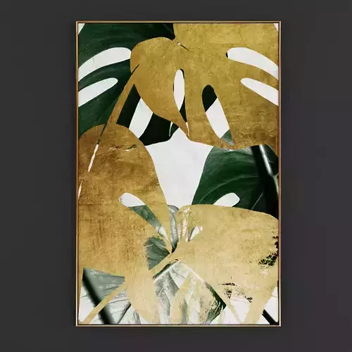 Pictures151 gold and abstract wall art Low-poly 3D model