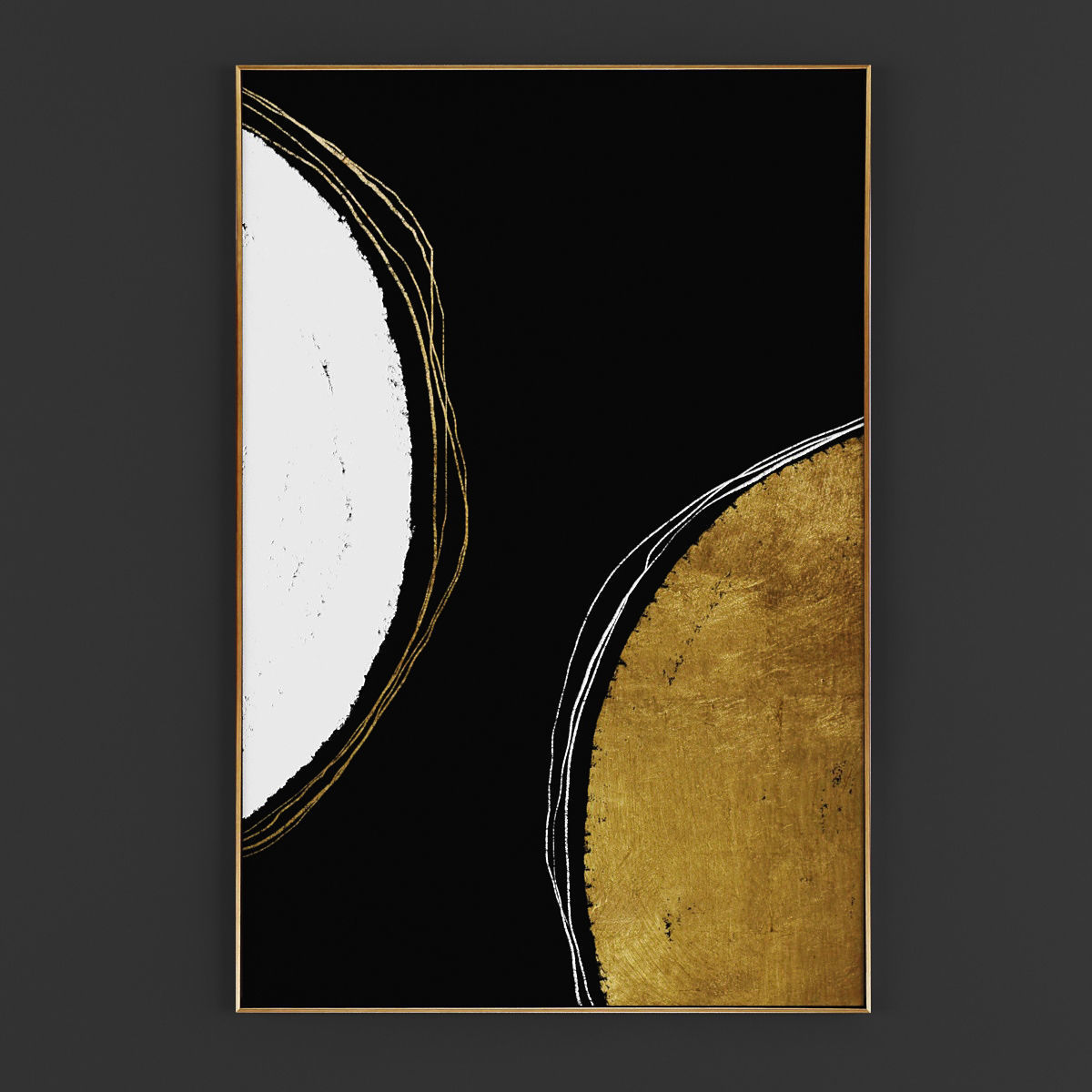 Pictures151 gold and abstract wall art Low-poly 3D model_2
