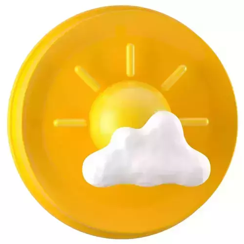 Weather Symbols Sun With Clouds
