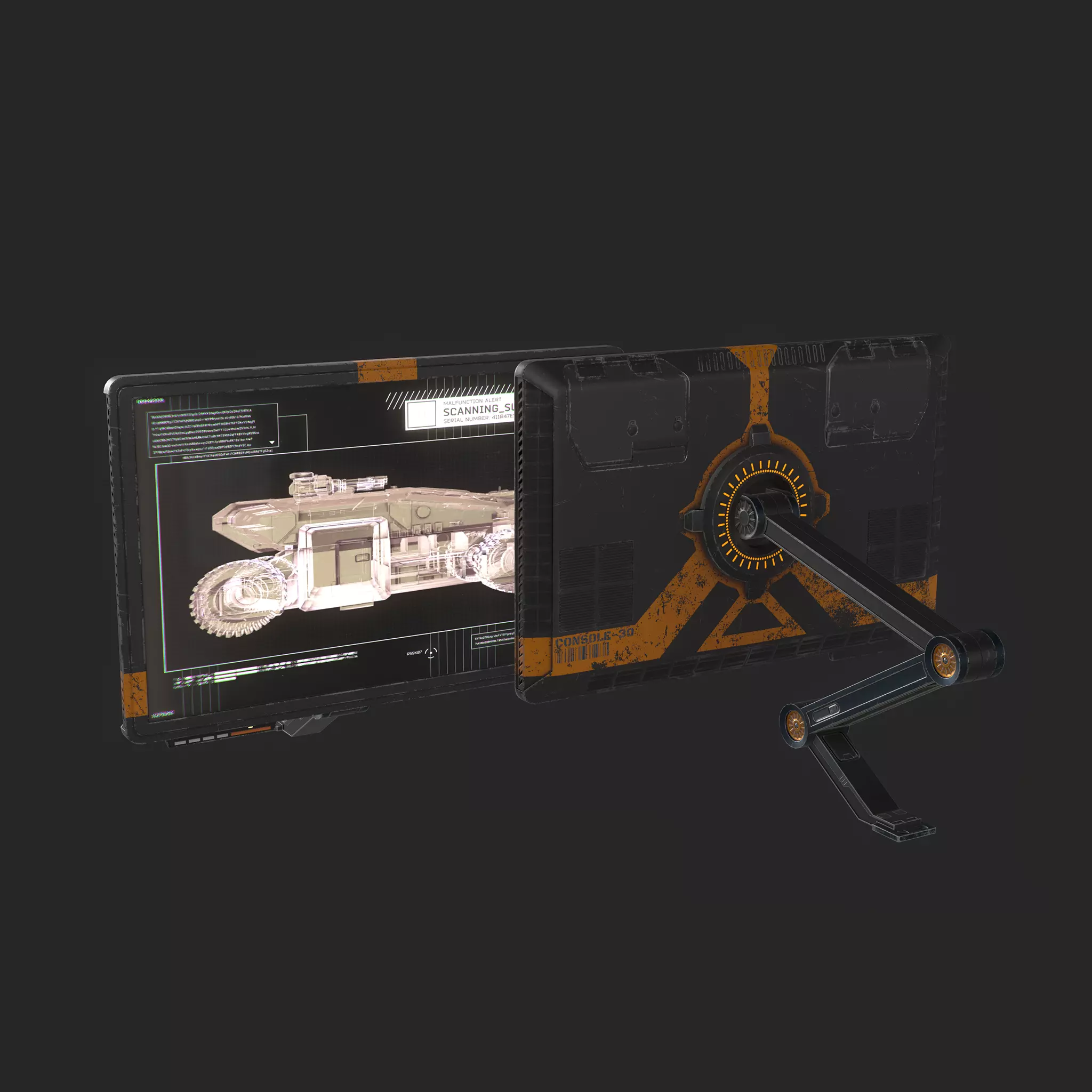 Sci Fi Console Low-poly 3D model_0