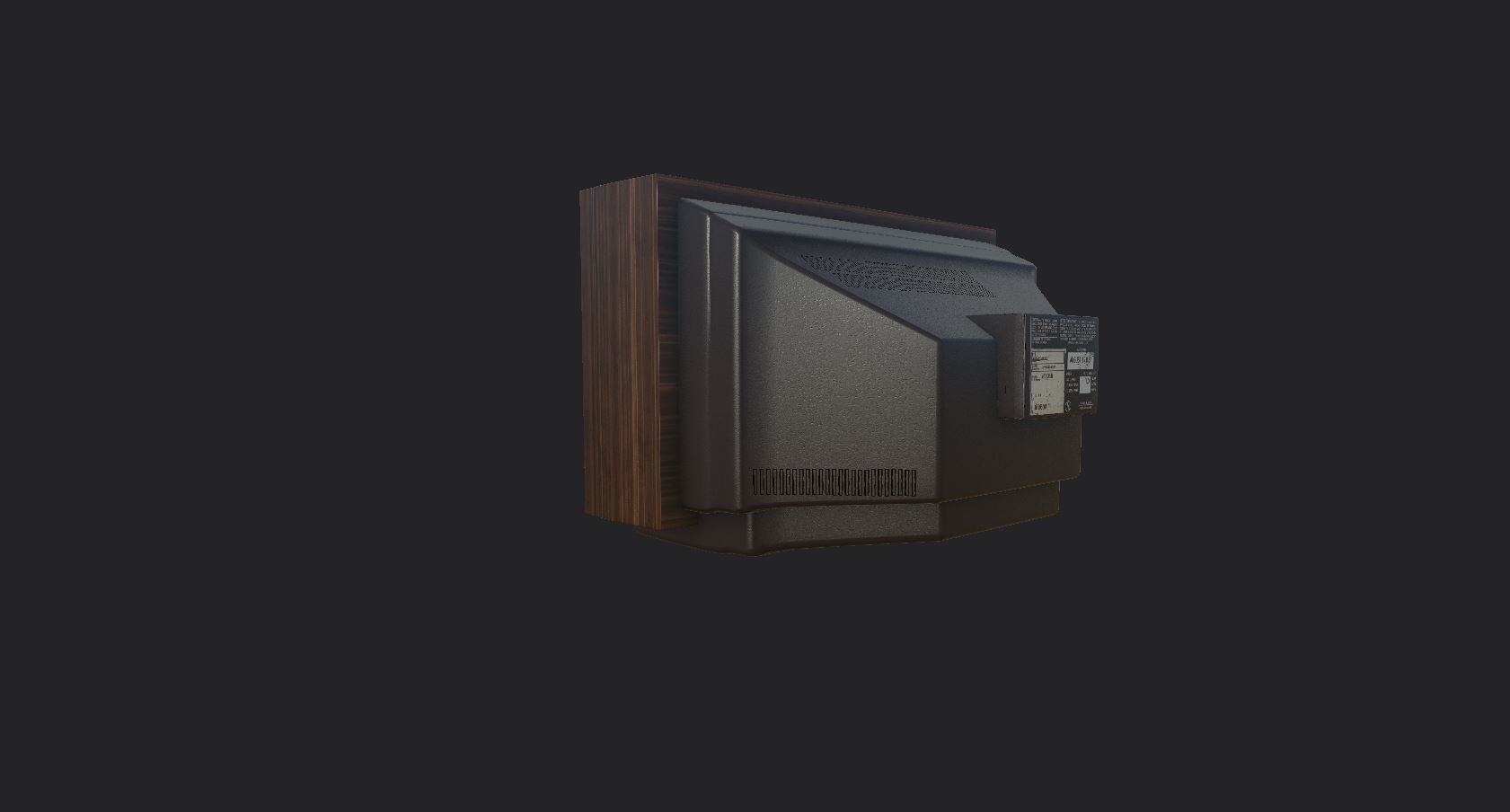 television vintage tv Low-poly 3D model_1