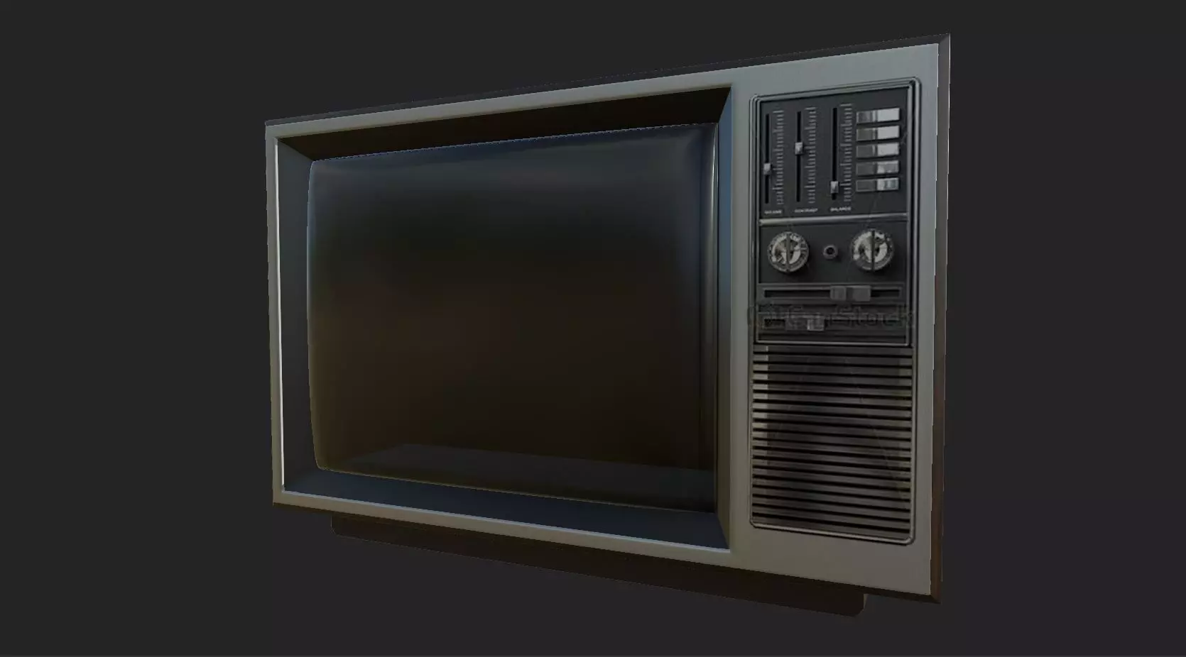 television vintage tv Low-poly 3D model_0