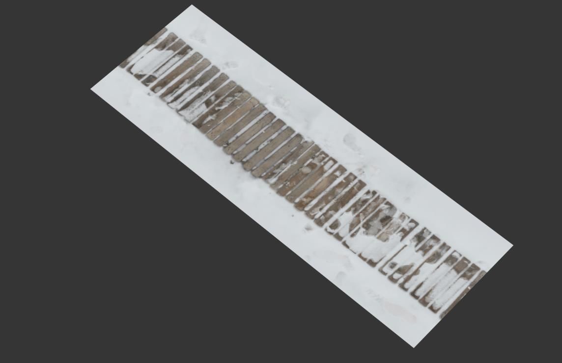 Ultra realistic Snow wooden trail 3D model_7