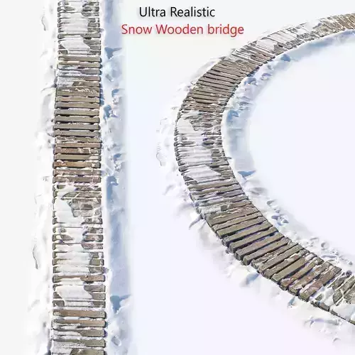 Ultra realistic Snow wooden trail 3D model