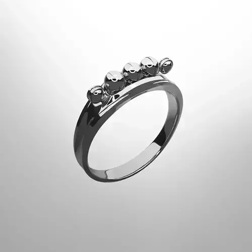 Ring-silver silver ring with diamonds