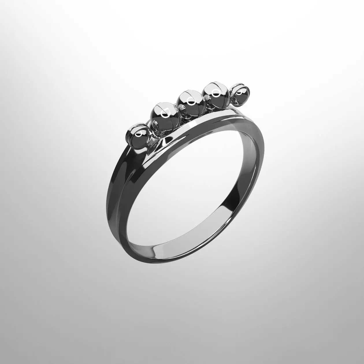 Ring-silver silver ring with diamonds 3D model_0