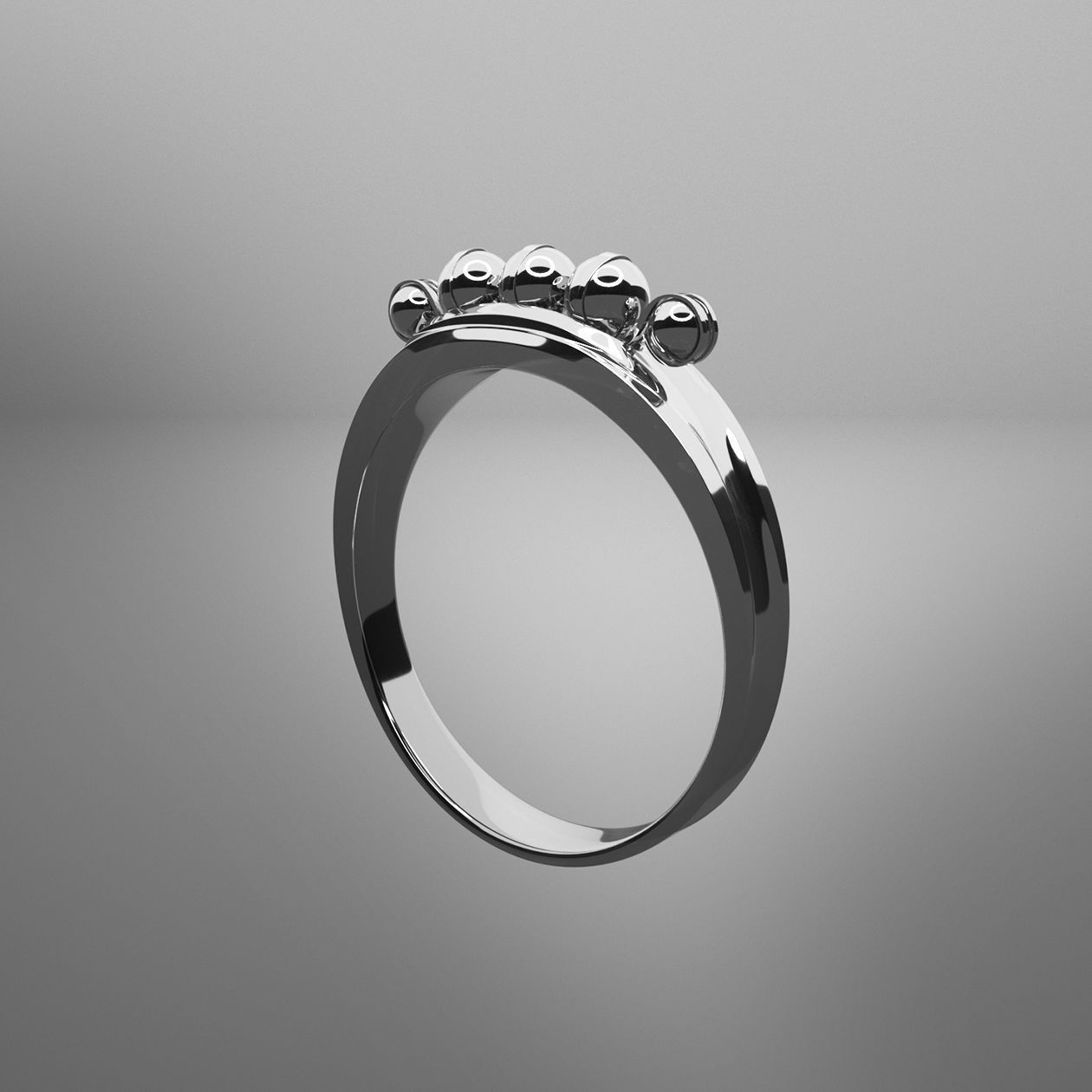 Ring-silver silver ring with diamonds 3D model_1