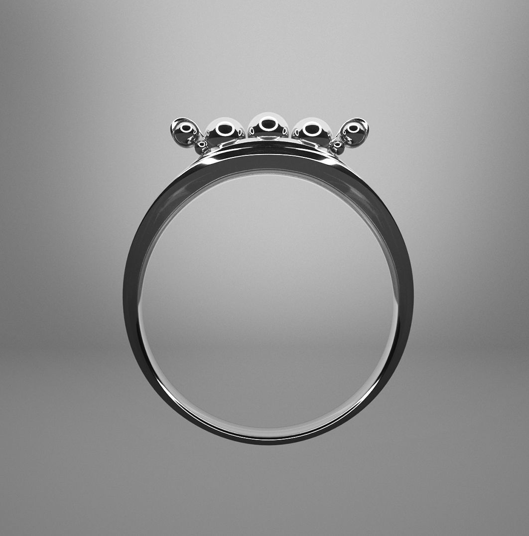 Ring-silver silver ring with diamonds 3D model_2
