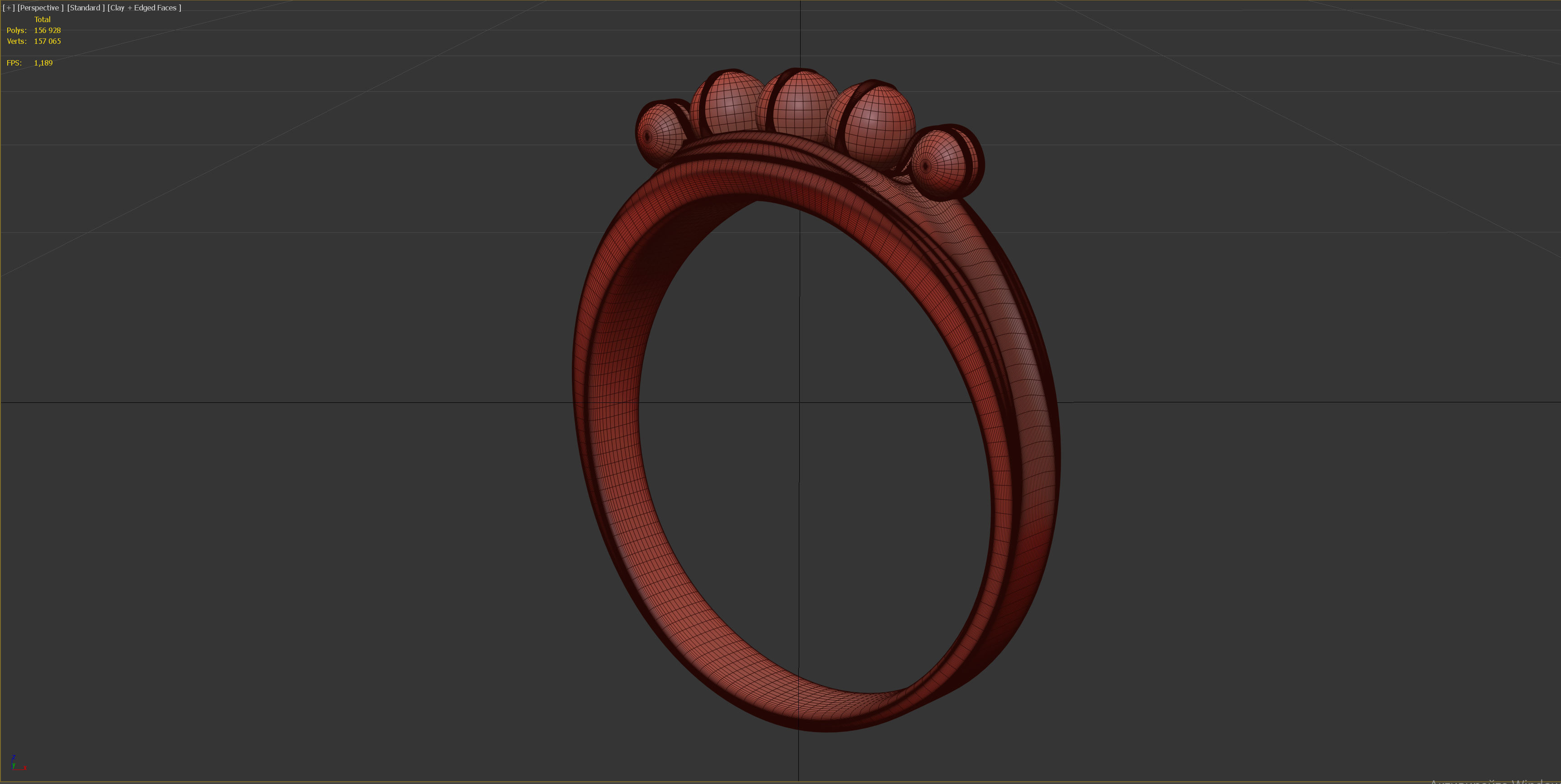 Ring-silver silver ring with diamonds 3D model_4