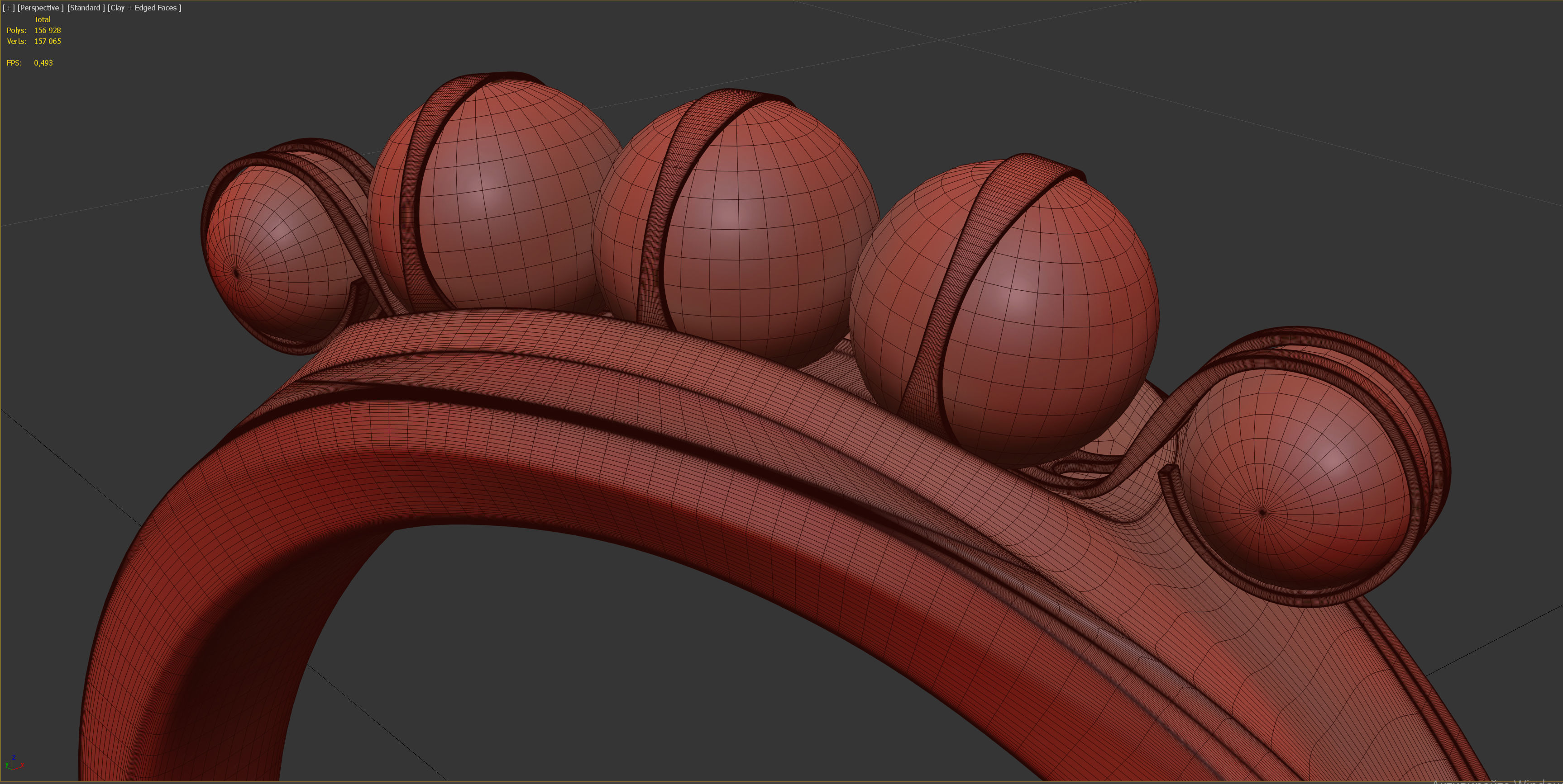 Ring-silver silver ring with diamonds 3D model_7