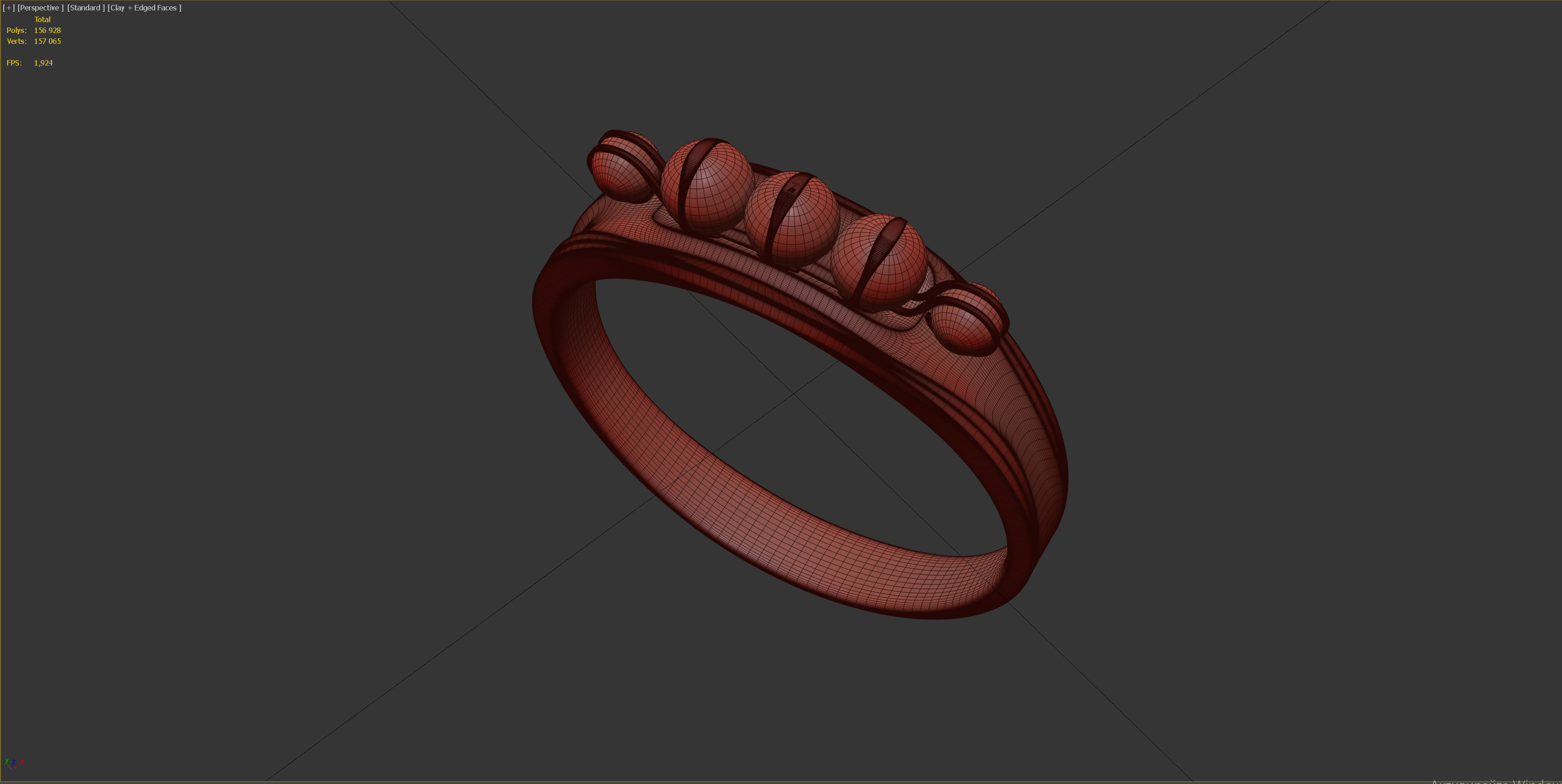 Ring-silver silver ring with diamonds 3D model_6