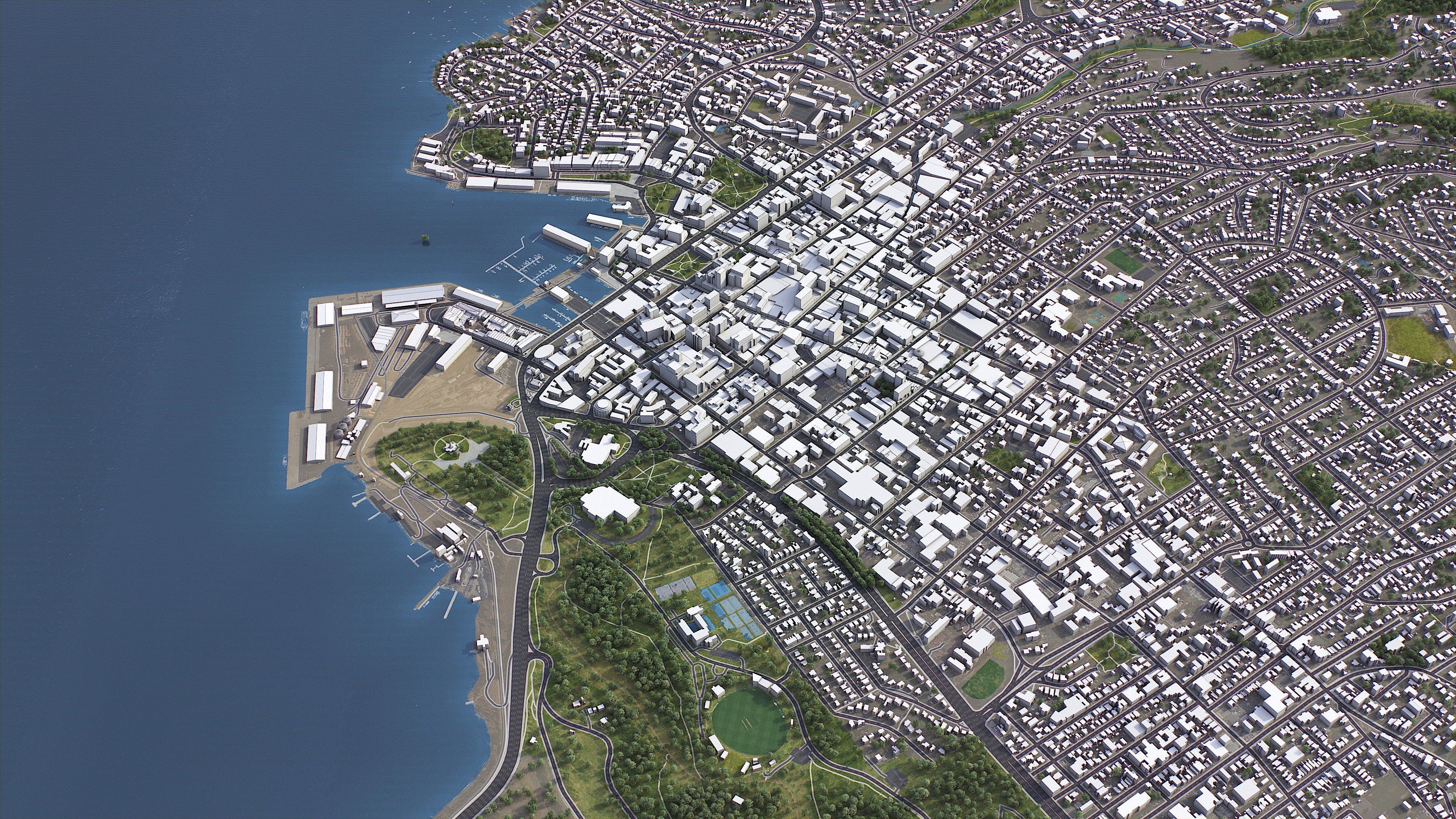 Hobart - 3D City Model Low-poly 3D model_3