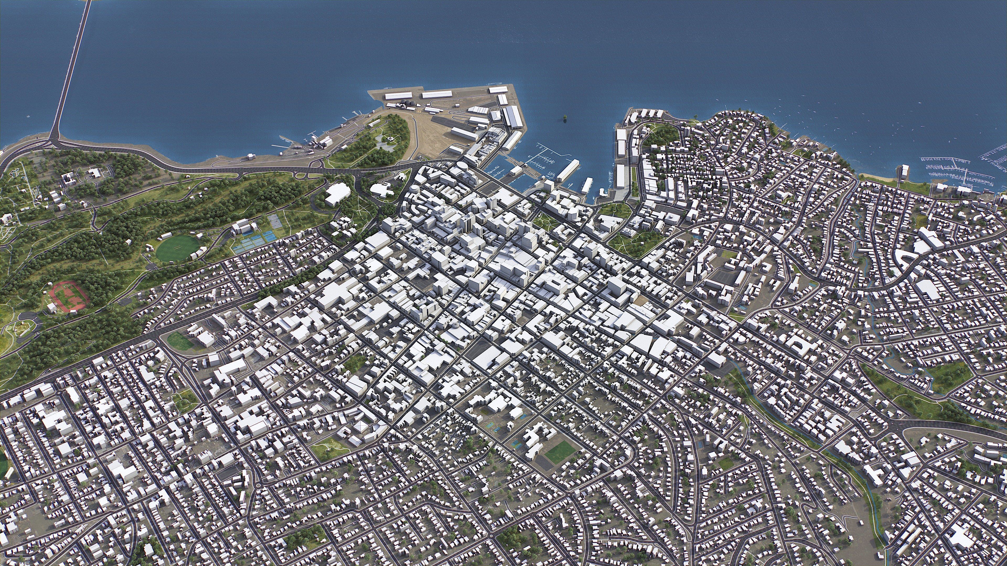 Hobart - 3D City Model Low-poly 3D model_2