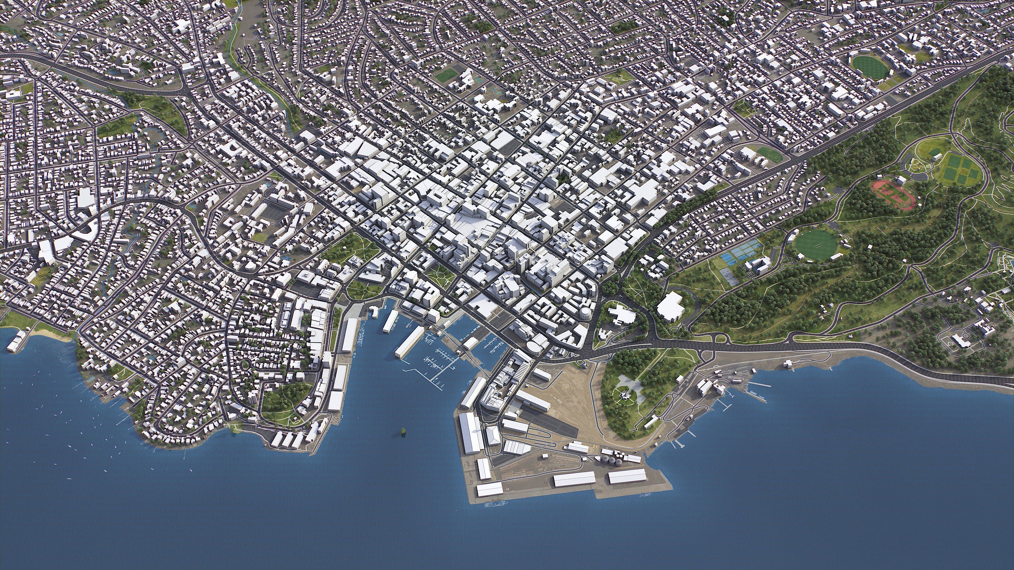 Hobart - 3D City Model Low-poly 3D model_4
