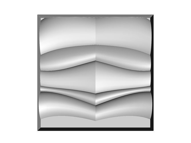 Abstract wave pattern relief 3d wall panel N01 3D print model