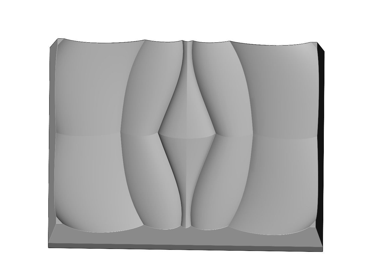 Abstract wave pattern relief 3d wall panel N02 3D print model_8