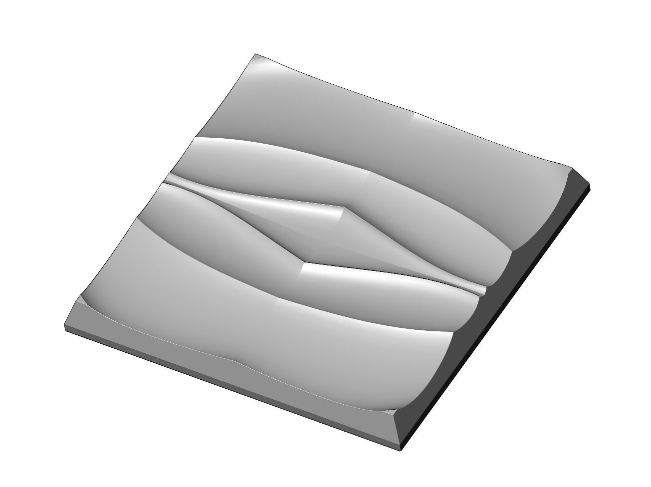 Abstract wave pattern relief 3d wall panel N02 3D print model_1