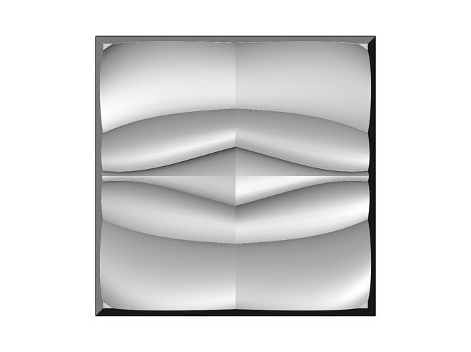 Abstract wave pattern relief 3d wall panel N02 3D print model