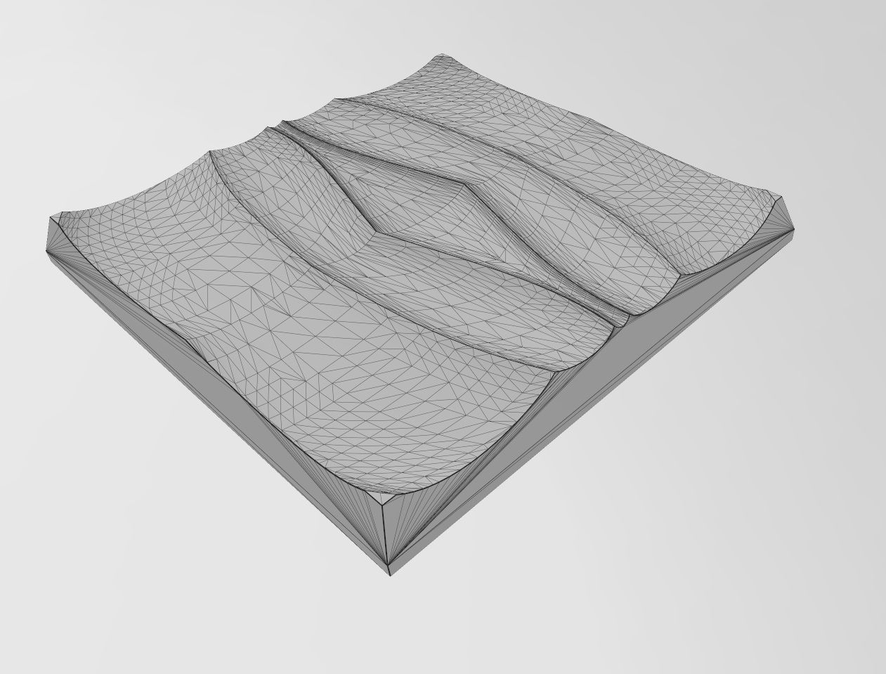 Abstract wave pattern relief 3d wall panel N02 3D print model_10