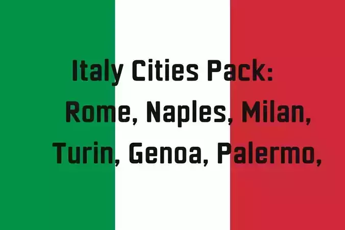 Italy Cities Pack - Rome Naples Milan Turin Genoa Palermo