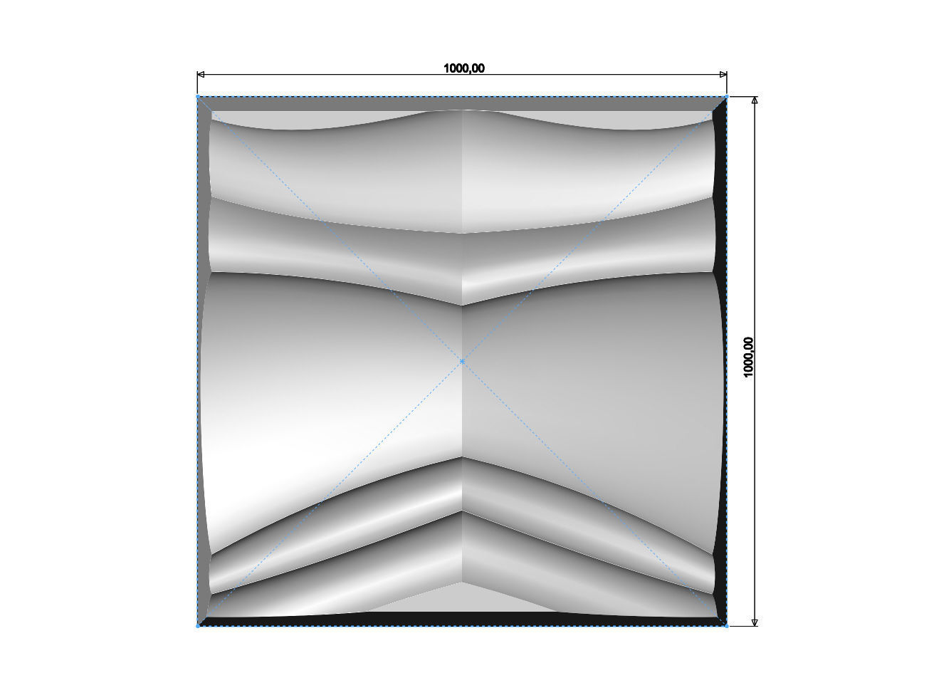 Abstract wave pattern relief 3d wall panel N03 3D print model_2