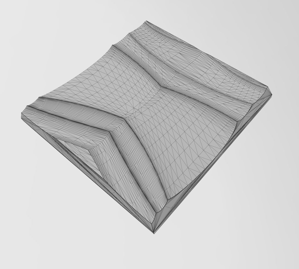 Abstract wave pattern relief 3d wall panel N03 3D print model_13
