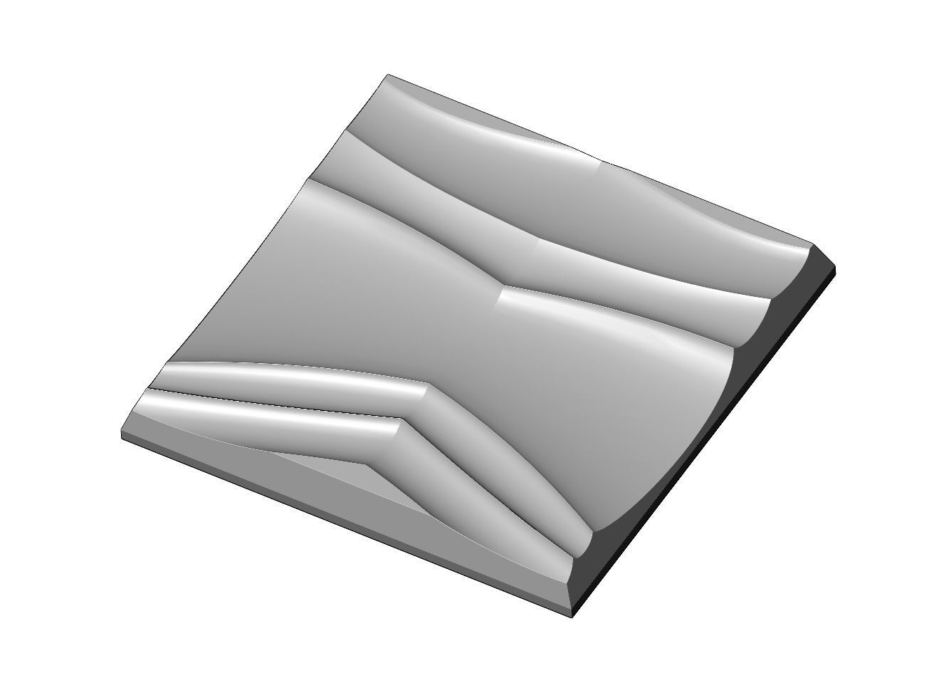 Abstract wave pattern relief 3d wall panel N03 3D print model_1