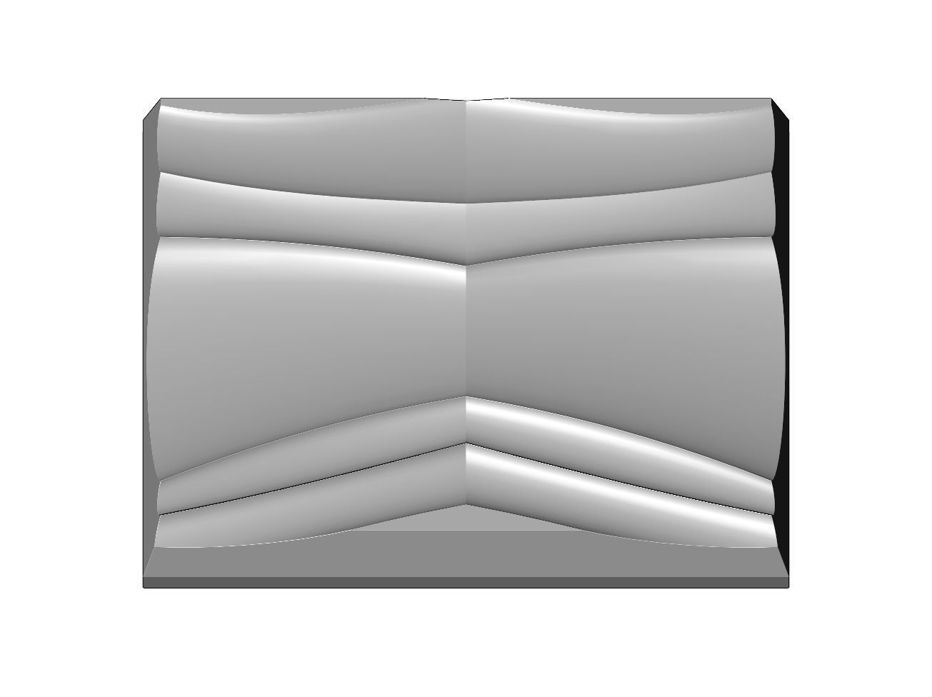 Abstract wave pattern relief 3d wall panel N03 3D print model_7